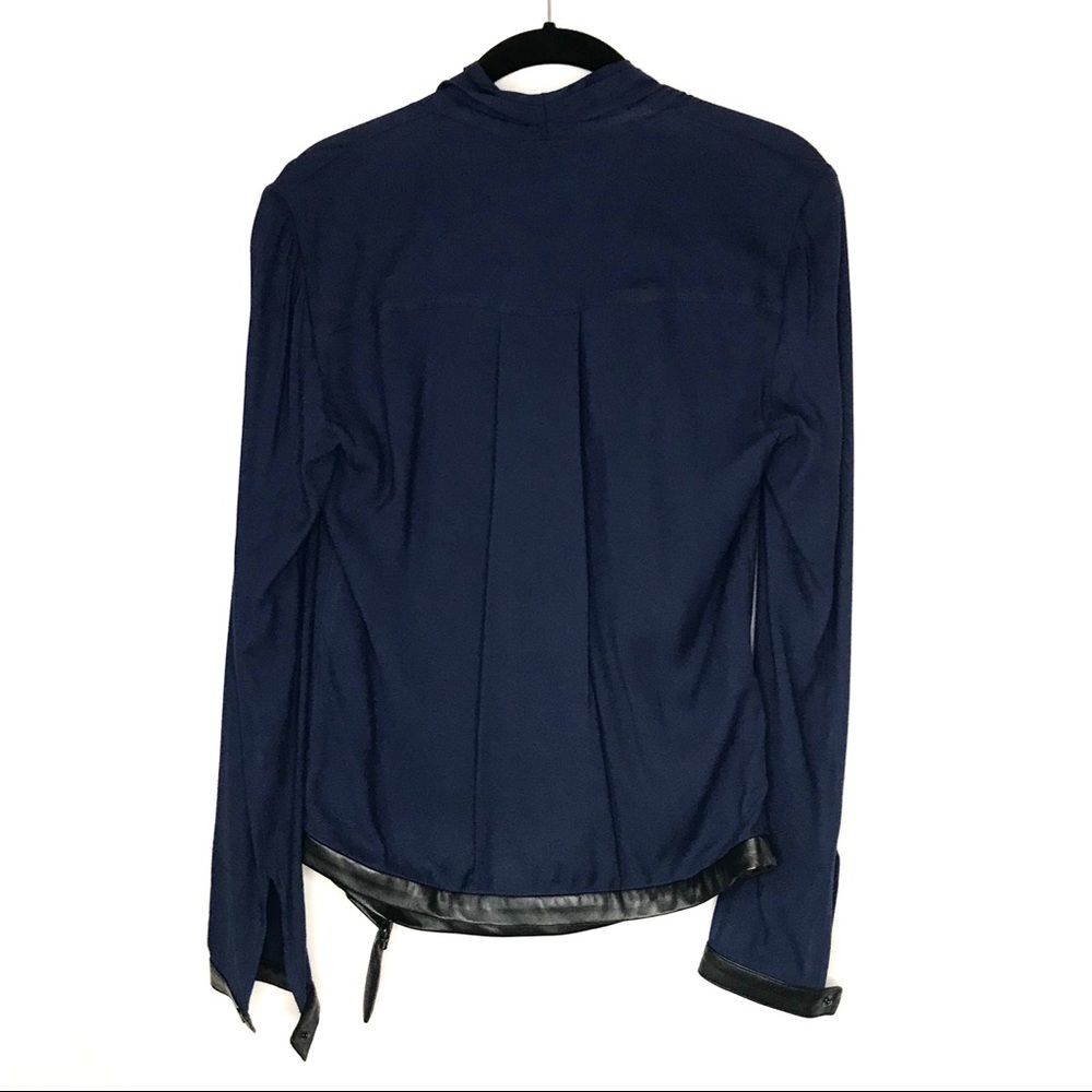 SOLD🥂 HELMUT LANG Morse Leather Trim Faux Wrap Top NWT - Picture 14 of 16